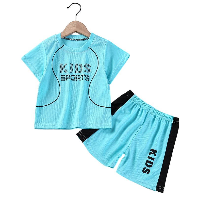 Customization Children Short Sleeve Boys Sportswear Suit Quick Drying Breathable T-shirt Shorts Boys Clothing Set