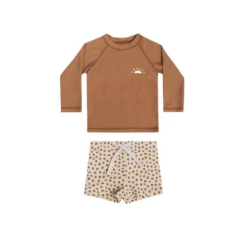 Customized Children Boys Girls Swimwear Beach Wear Rash Guard set Upf50+ Long Sleeve Sun Protection Boy's Swimsuit