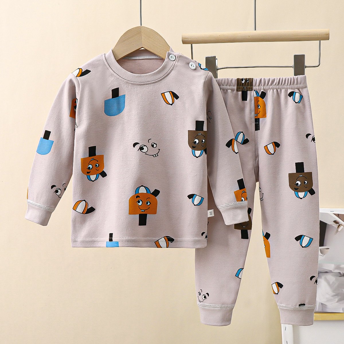 Children's new cotton long Johns boys sleeping clothes female treasure underwear set autumn Children's clothing