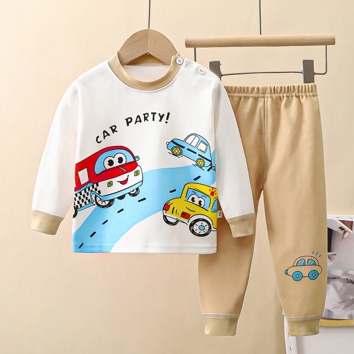 Children's new cotton long Johns boys sleeping clothes female treasure underwear set autumn Children's clothing