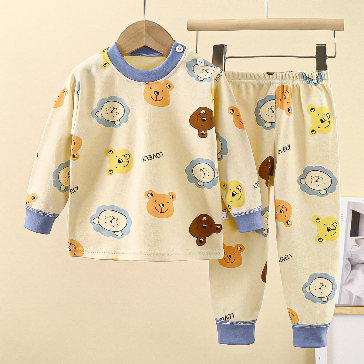Children's new cotton long Johns boys sleeping clothes female treasure underwear set autumn Children's clothing