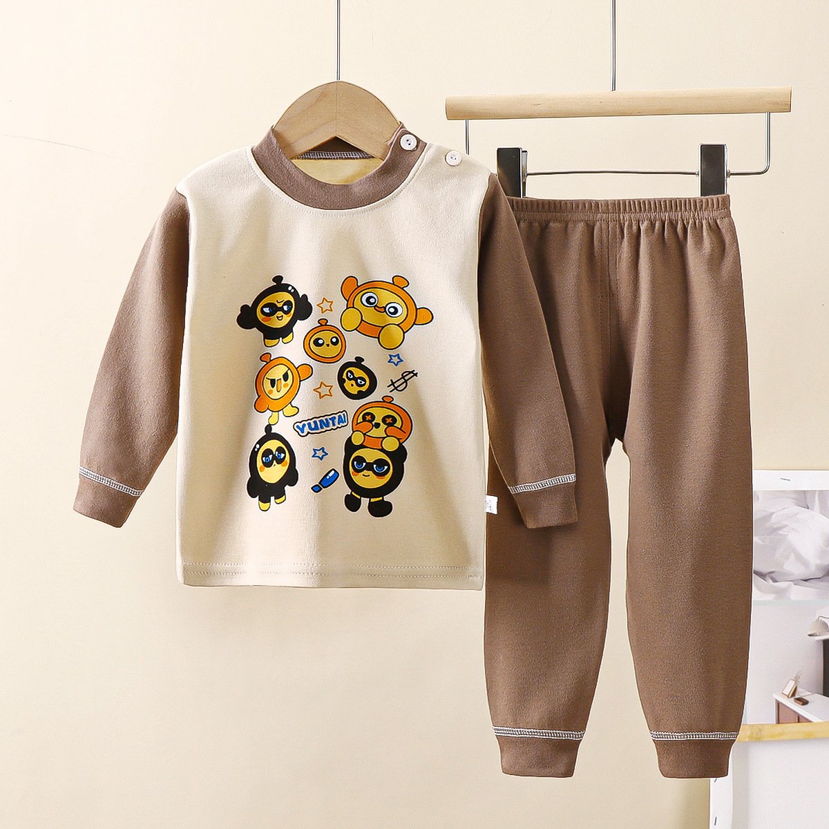 Children's new cotton long Johns boys sleeping clothes female treasure underwear set autumn Children's clothing
