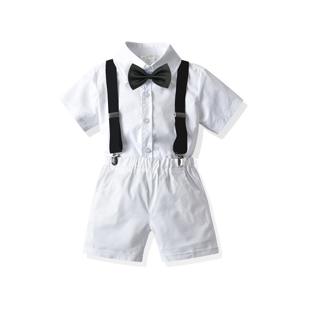 Kids Clothing Set summer Child Suit Wedding Formal Dress British Waistcoat Shirt Shorts with pants Baby Boy Birthday Clothes