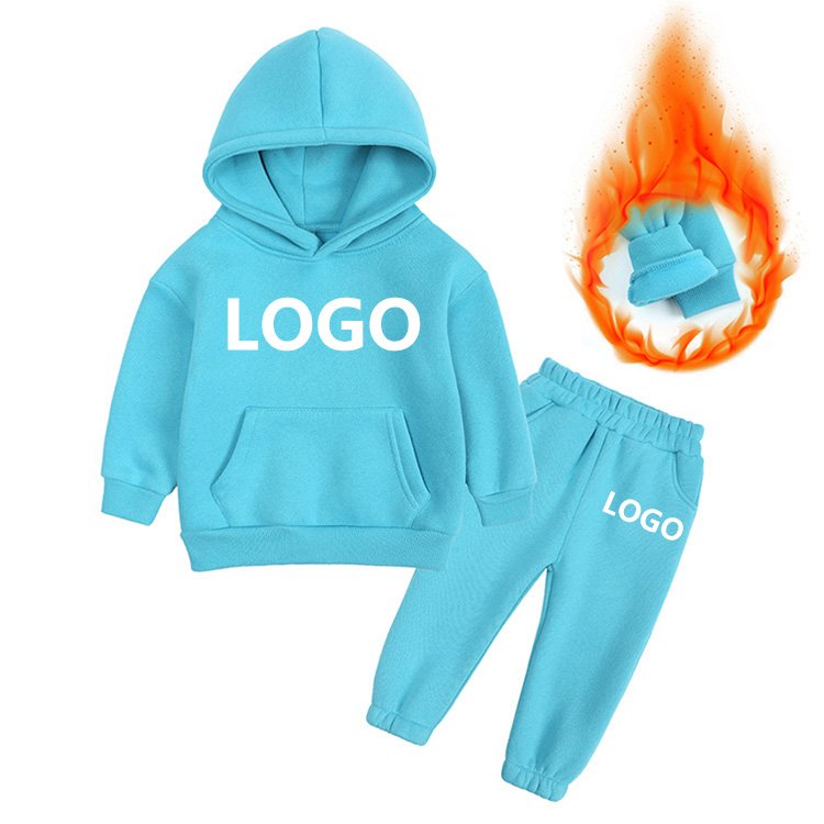 Wholesale High Quality Cotton Baby Custom Children Hoodie Set Sweatsuit Tracksuits Jogger Kids Boys Clothing sets