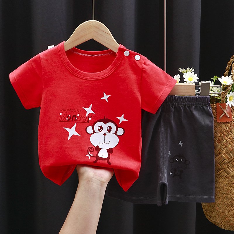 New Children's clothes suit summer baby boy clothes suit T-shirt short 2 pieces of casual cotton spring