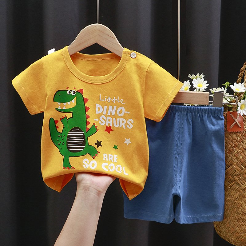 New Children's clothes suit summer baby boy clothes suit T-shirt short 2 pieces of casual cotton spring