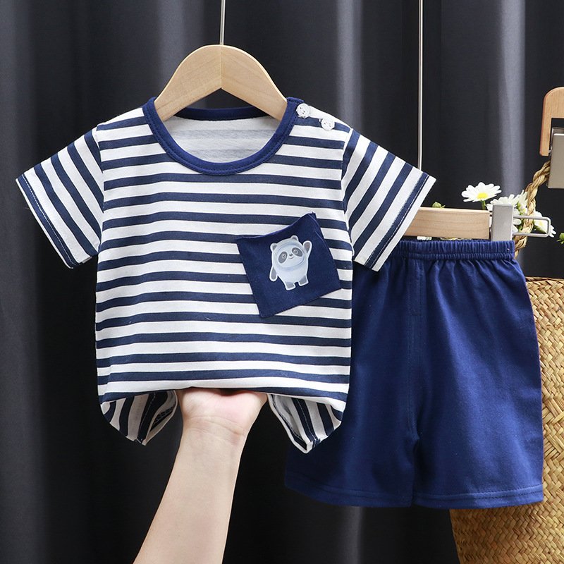 New Children's clothes suit summer baby boy clothes suit T-shirt short 2 pieces of casual cotton spring