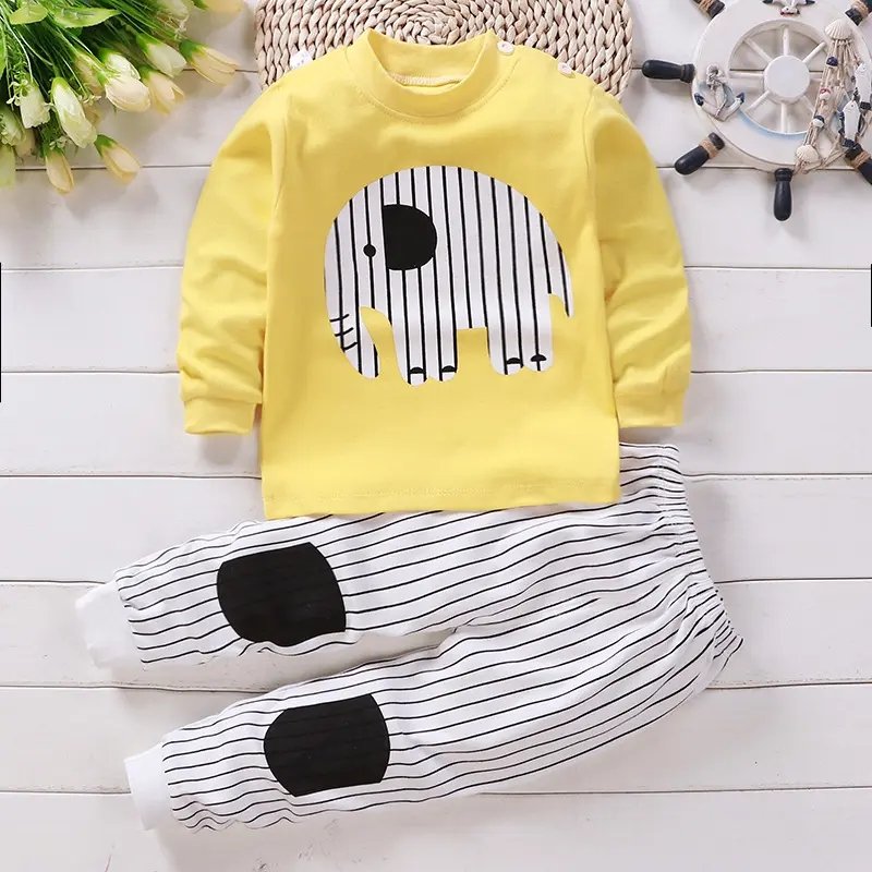 Wholesale In Stock Baby Night Sleepwear Luxury Animal Printing Girls And Boys Kids Clothing Sets