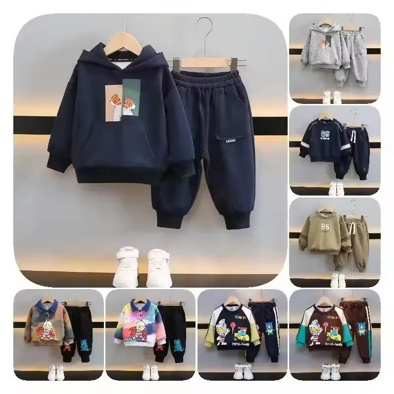 Clothes for the kids, two fall underwear and one winter cotton suit, and one baby boy underwear