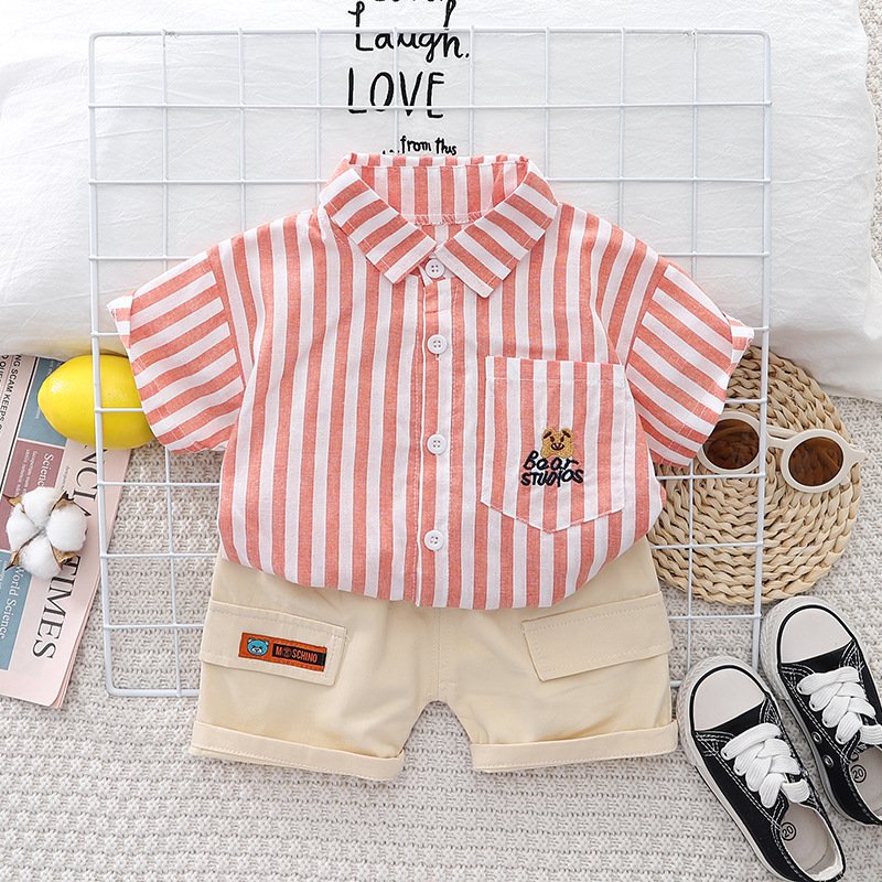 Wholesale Baby Boy Clothes Set Outfits Fashion Design Short Sleeve T-Shirt Shorts Two-Piece Kids Set