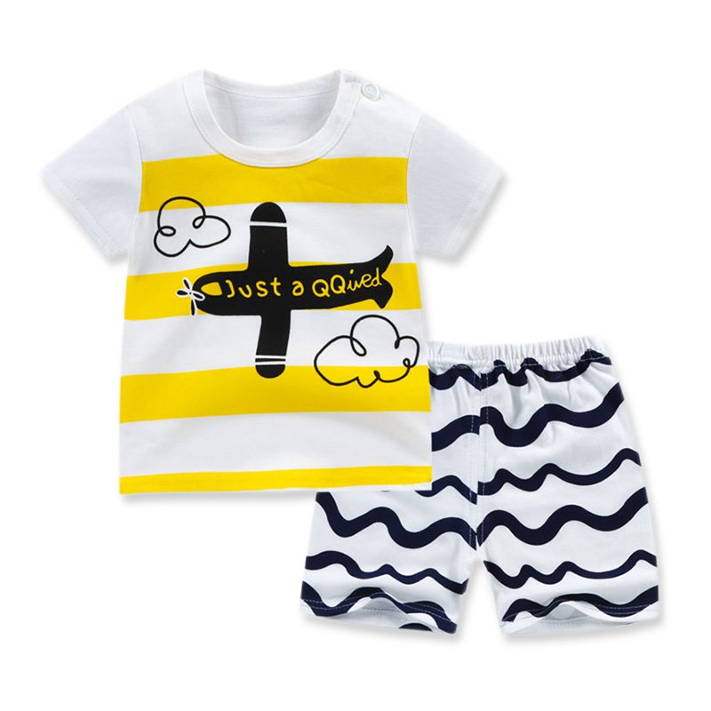 Wholesale Kids Clothing Set Cute Cartoon Summer T-shirt and Shorts Boys Clothes Set