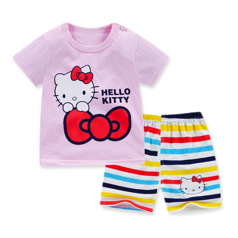 Wholesale Kids Clothing Set Cute Cartoon Summer T-shirt and Shorts Boys Clothes Set