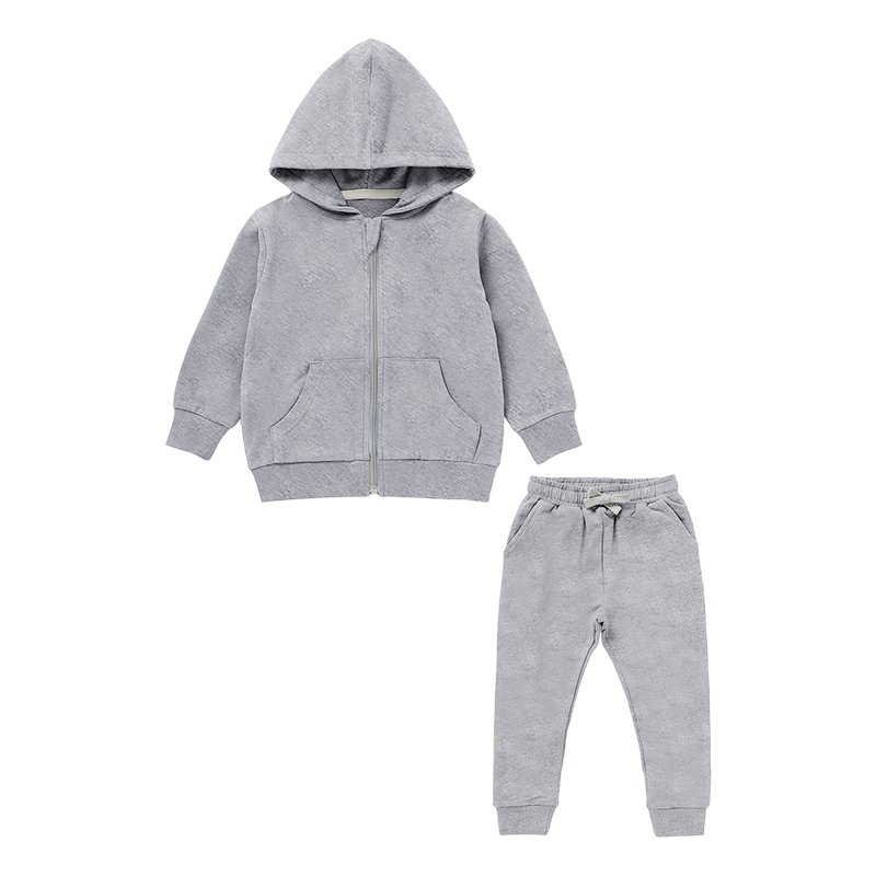 Solid Cardigan Baby Zipper Hoodies And Pants Kids Hoodie clothing set Children Jogger set