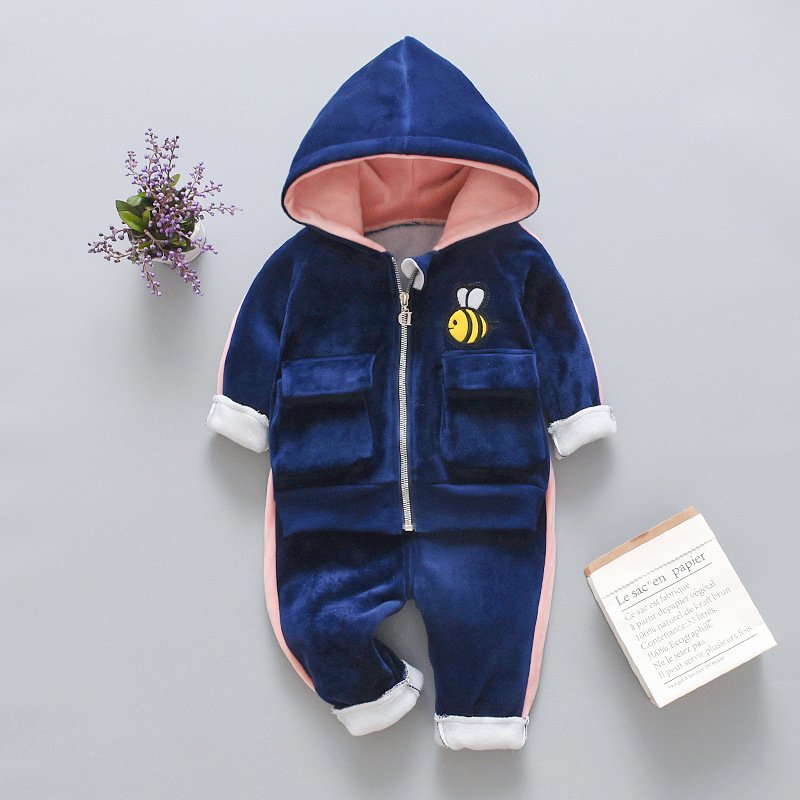 Hao Baby Winter Suit New Children's Two-piece Suit Children's Autumn and Winter Models Plus Velvet Thick Children's Outfit