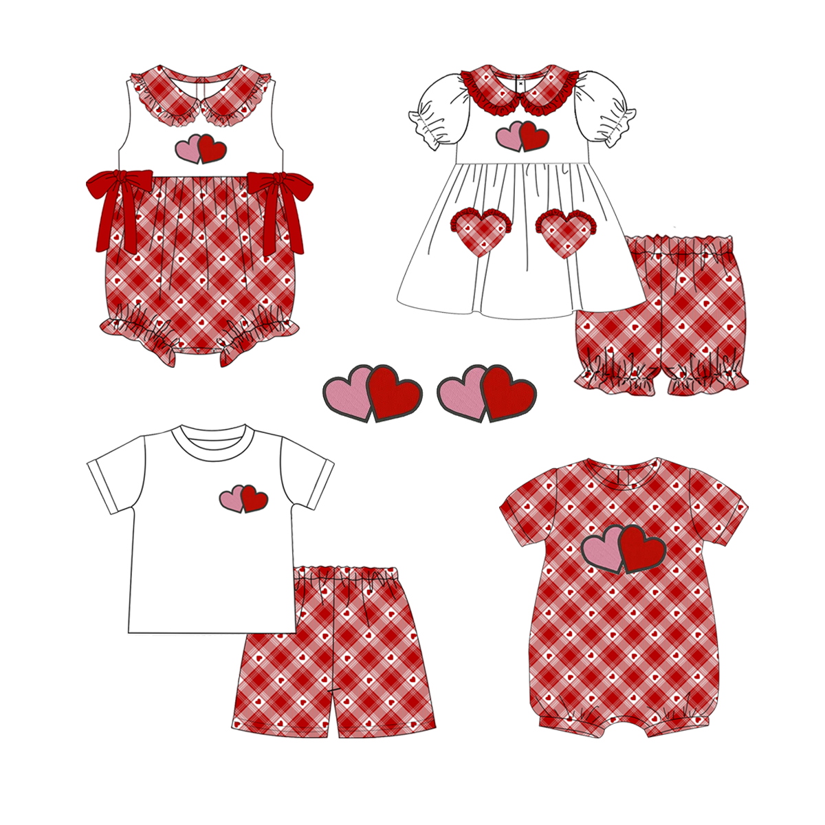 Customized rugby plaid print Organic Cotton boy clothing set Kids Baby suit children's clothing