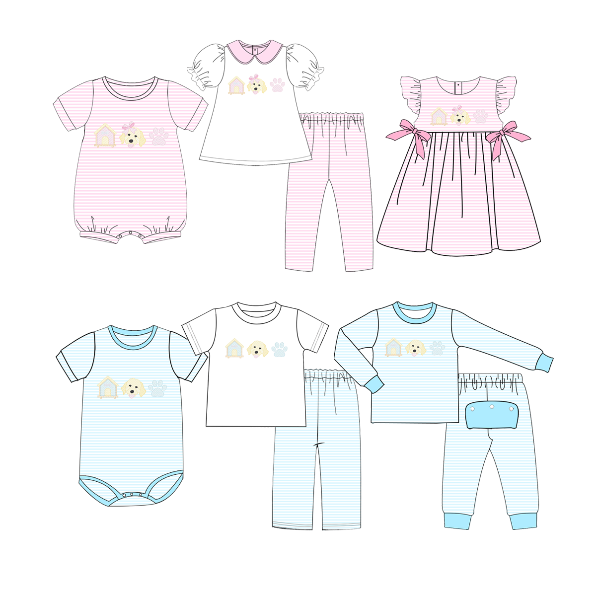 Customized rugby plaid print Organic Cotton boy clothing set Kids Baby suit children's clothing