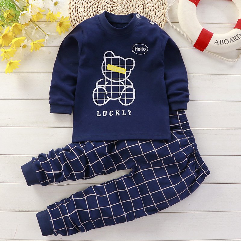 TZ1001 Kids Pajamas Baby Cotton Clothes Pants Suit Set Printing Sleepwear Children Pajamas for Unisex Boys And Girls