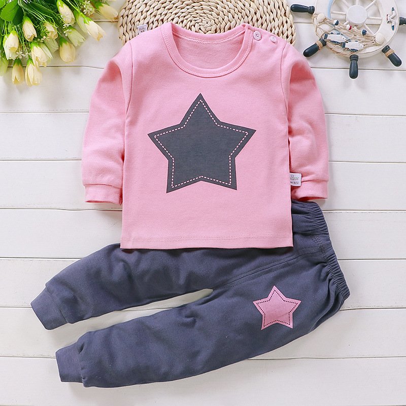 TZ1001 Kids Pajamas Baby Cotton Clothes Pants Suit Set Printing Sleepwear Children Pajamas for Unisex Boys And Girls