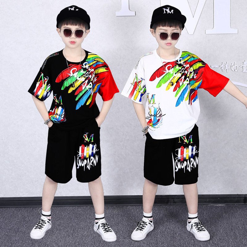 Kids Boy Clothing Sets Print T-shirt with Denim Pants 2pcs Street Clothing Boys Set 4 to 12 Years Old