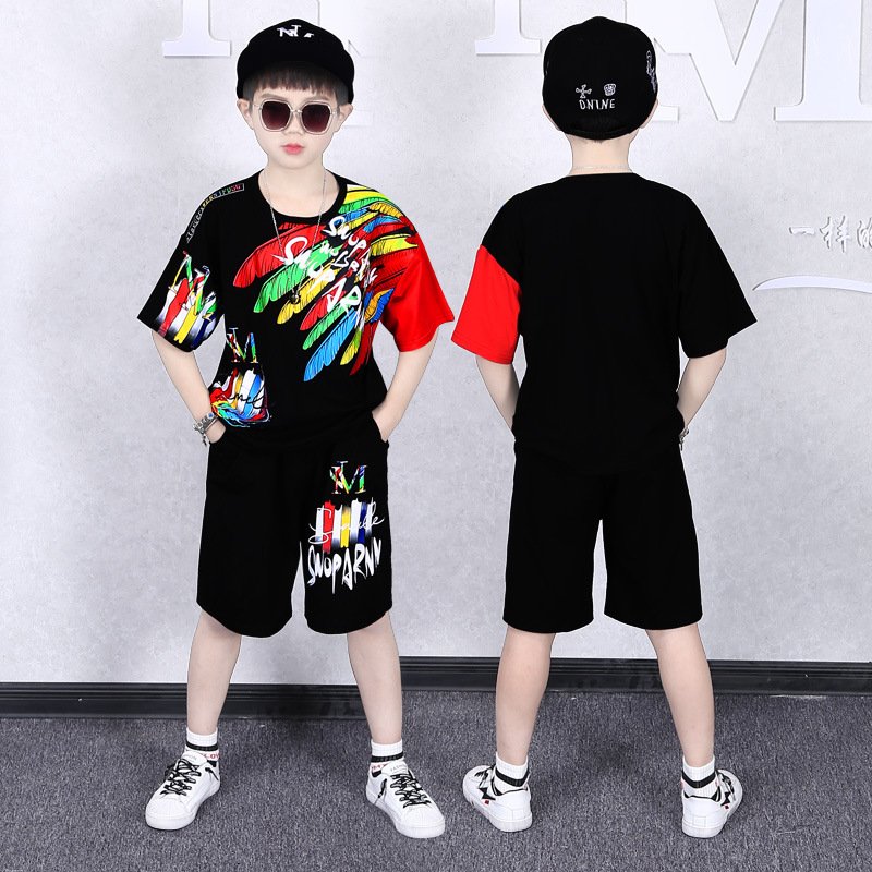 Kids Boy Clothing Sets Print T-shirt with Denim Pants 2pcs Street Clothing Boys Set 4 to 12 Years Old