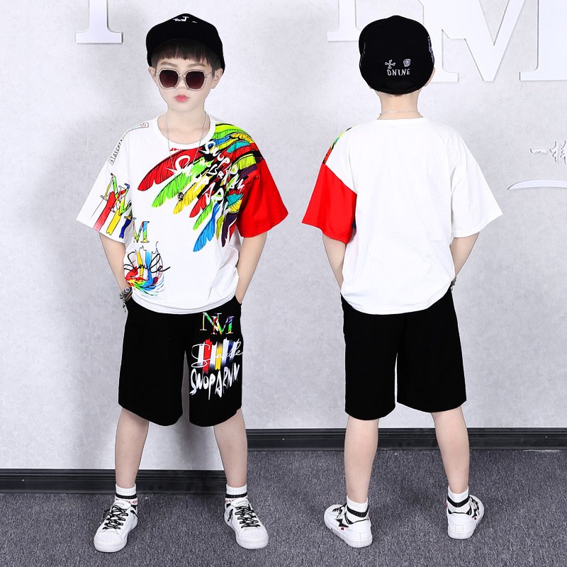 Kids Boy Clothing Sets Print T-shirt with Denim Pants 2pcs Street Clothing Boys Set 4 to 12 Years Old