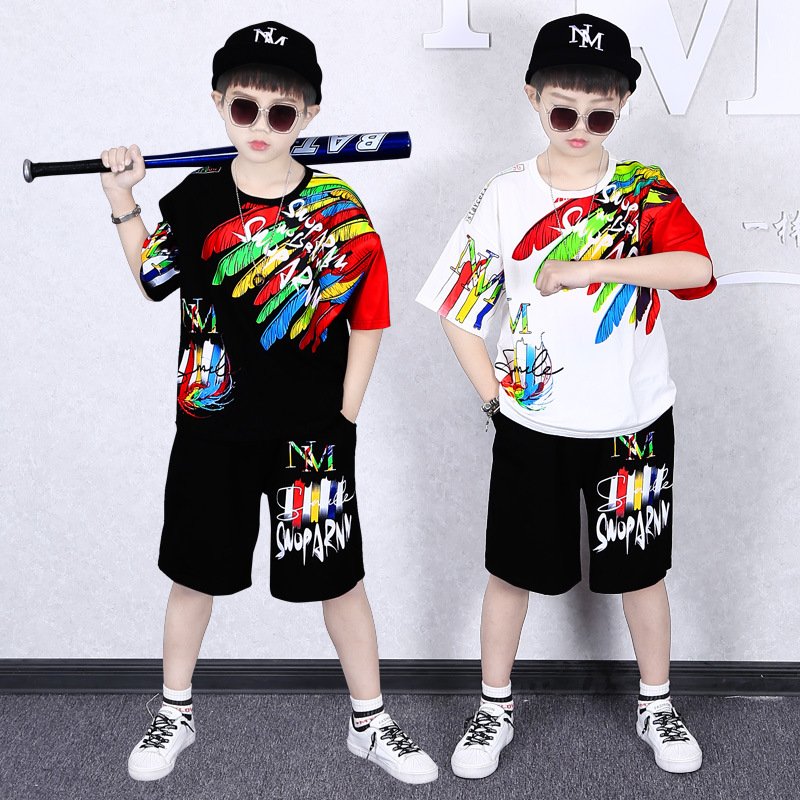 Kids Boy Clothing Sets Print T-shirt with Denim Pants 2pcs Street Clothing Boys Set 4 to 12 Years Old