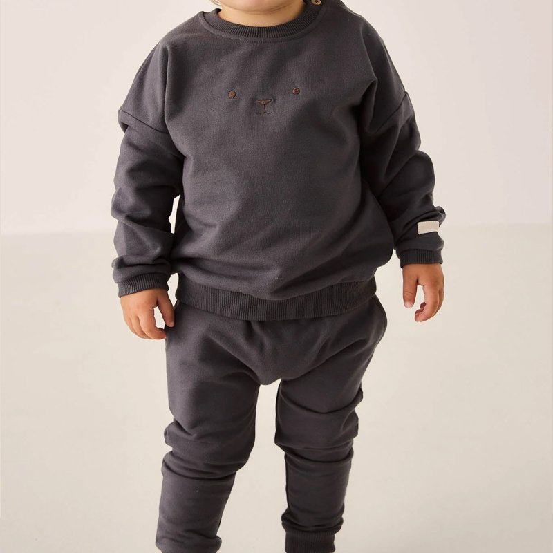 custom kids tracksuits set Organic Cotton sweatshirt and jogger french terry boys Two piece set wholesale