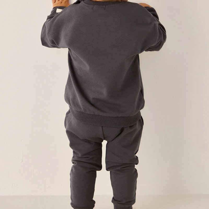 custom kids tracksuits set Organic Cotton sweatshirt and jogger french terry boys Two piece set wholesale