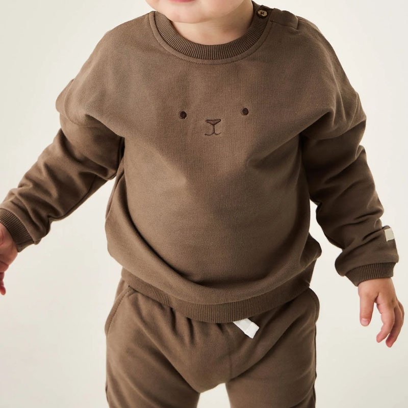 custom kids tracksuits set Organic Cotton sweatshirt and jogger french terry boys Two piece set wholesale
