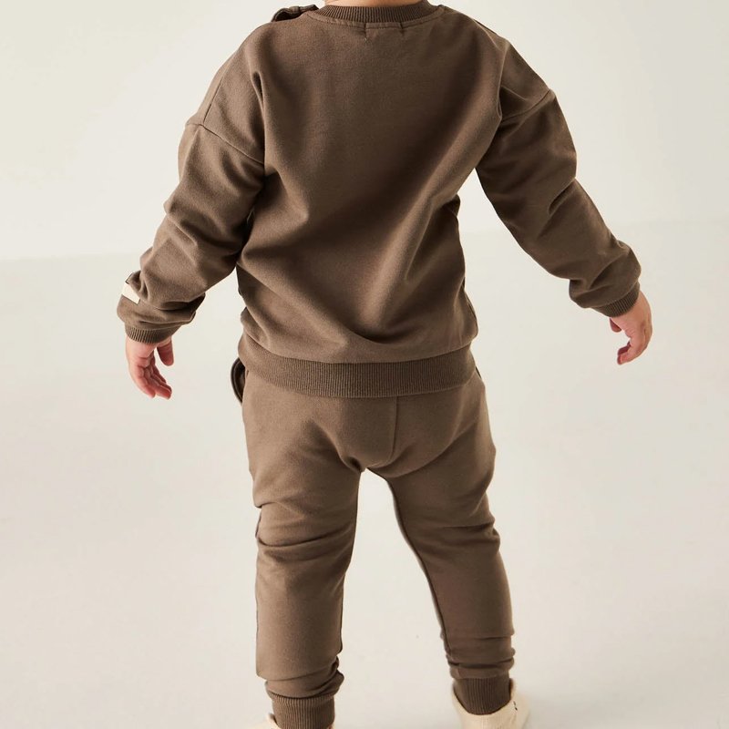 custom kids tracksuits set Organic Cotton sweatshirt and jogger french terry boys Two piece set wholesale