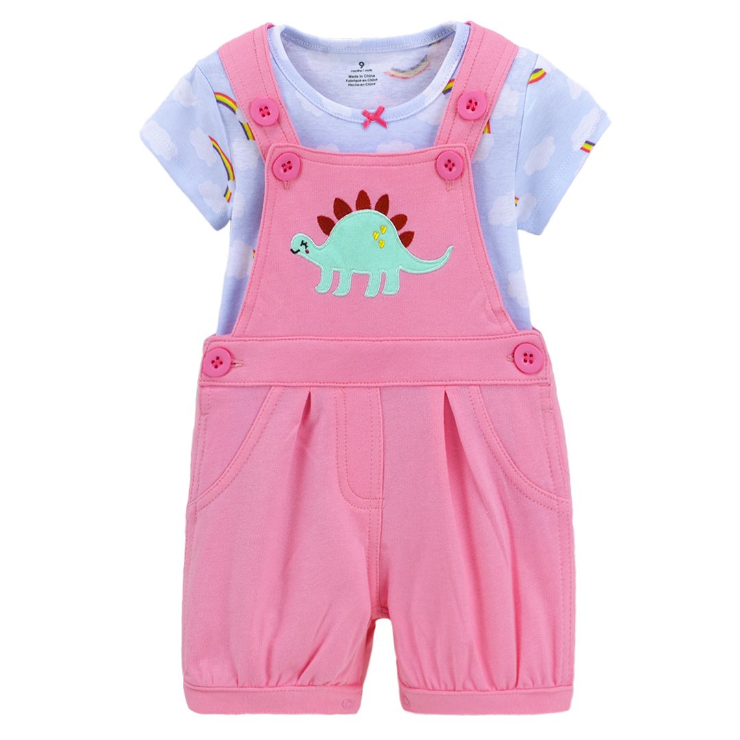 Growprint 100% Cotton Baby Boys Clothing Sets Cute Dungarees And T-Shirt Two-Piec Set Summer Baby Boy Overalls Set
