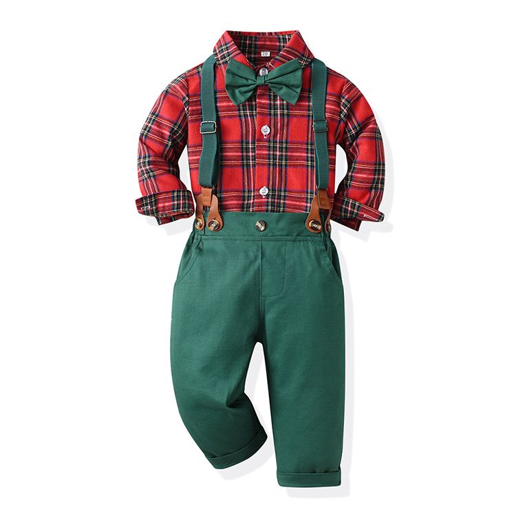 Spring Autumn Children Clothes Christmas Gentleman Style Casual 2 Piece Set Toddler Baby Kids Suits Boys Clothes Sets