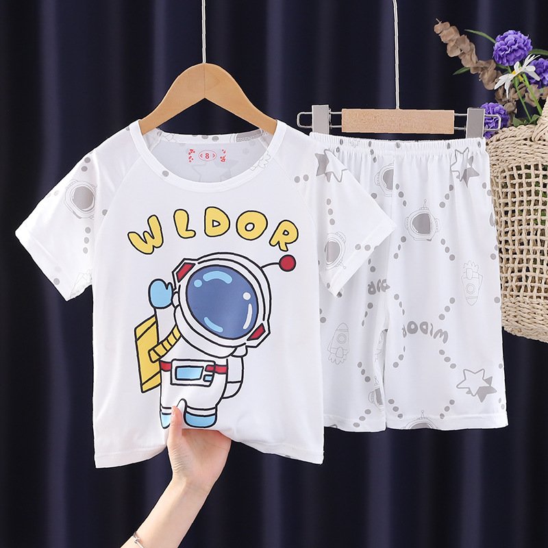 Summer new children's home clothes short-sleeved shorts pajamas boys and girls cartoon suit