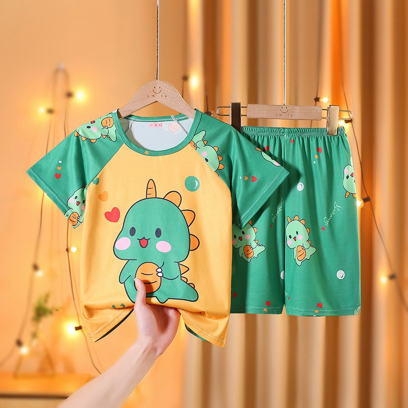 Summer new children's home clothes short-sleeved shorts pajamas boys and girls cartoon suit