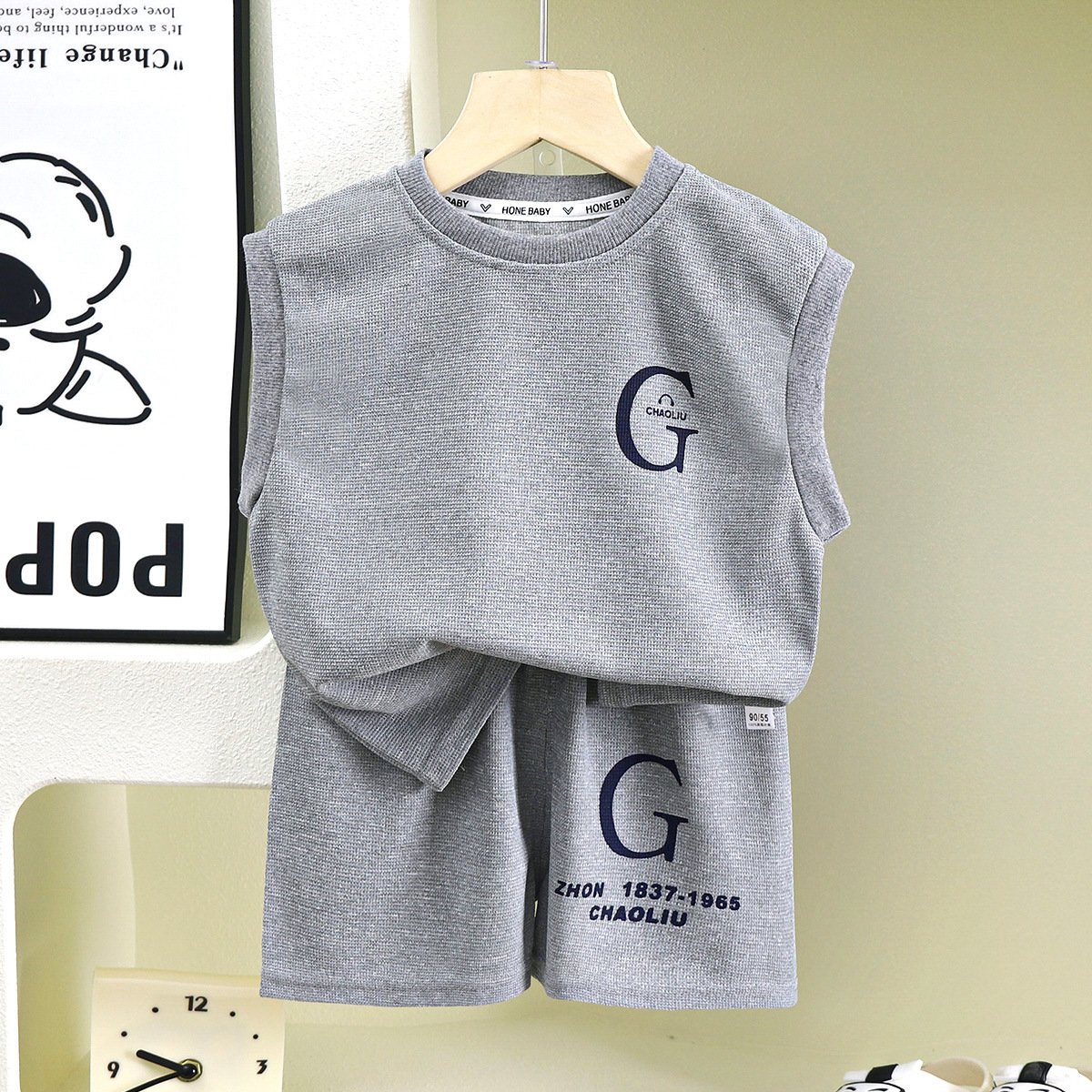 Summer new children's Fafer shorts+vest two sets of children's clothing