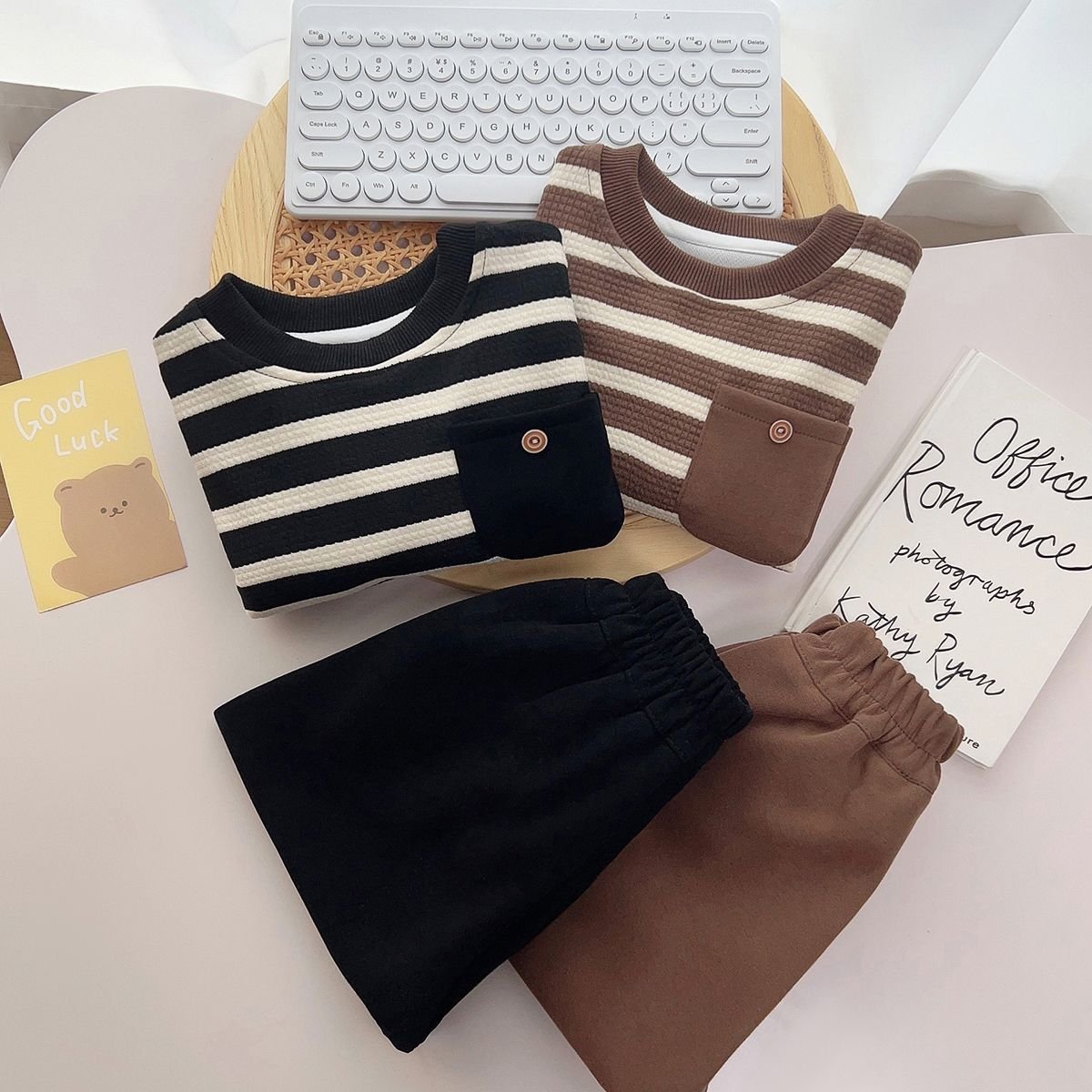 Clothing Sets For Boys Pullover Boys Clothing Sets Striped Pocket Toddler Boys Clothing Sets