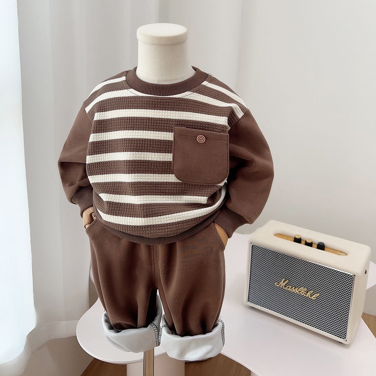 Clothing Sets For Boys Pullover Boys Clothing Sets Striped Pocket Toddler Boys Clothing Sets