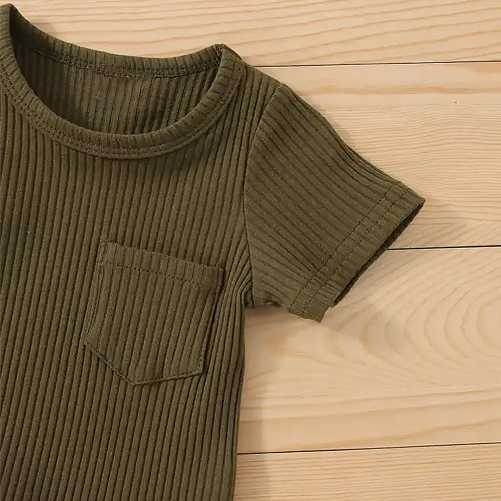 Summer Kids Short Sleeve Clothing Sets 12-18 Months Infant Newborn Cotton Waffle Baby Clothes Set For Girls Boys