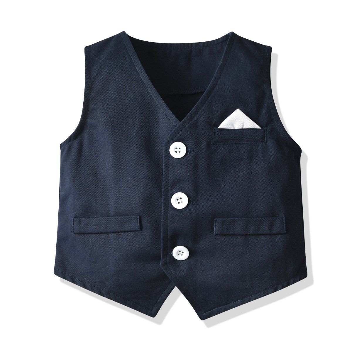Boy Suit Autumn Long Sleeve Shirt Vest Trousers Gentleman Flower Children Banquet Host Dress Solid Boys Clothing Sets 3 Sets
