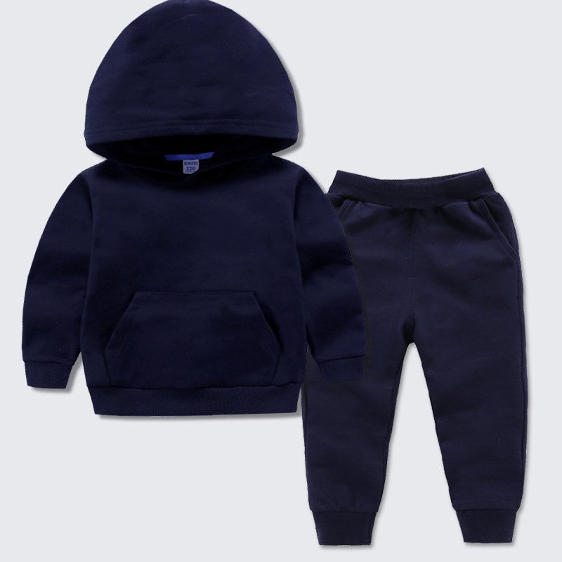 Custom Girls Boys 2 Piece Tracksuit Athletic Sweatsuits Sets Hooded Sweatshirt and Jogger Sweatpants Clothing Sets