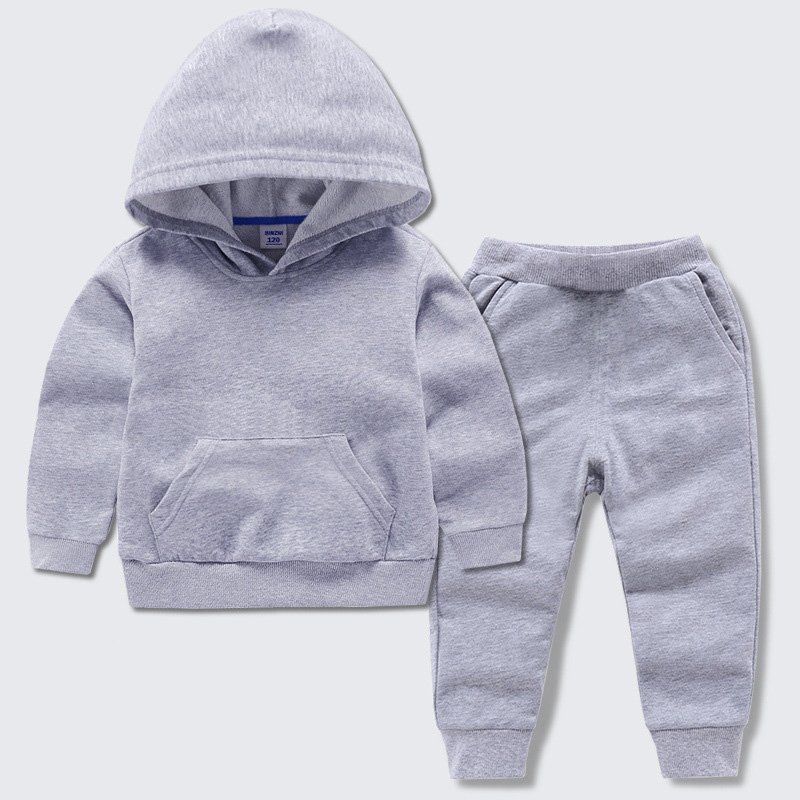 Custom Girls Boys 2 Piece Tracksuit Athletic Sweatsuits Sets Hooded Sweatshirt and Jogger Sweatpants Clothing Sets