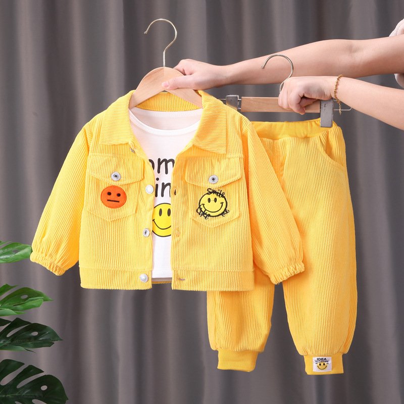 Children's Clothing Boys' Set Children's Spring and Autumn Clothing Sweat Suits Winter Kids Cardigan Boys Three-Piece Set