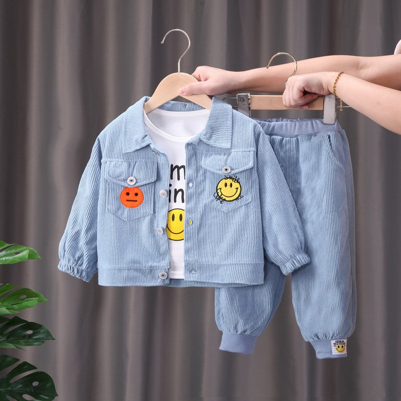 Children's Clothing Boys' Set Children's Spring and Autumn Clothing Sweat Suits Winter Kids Cardigan Boys Three-Piece Set