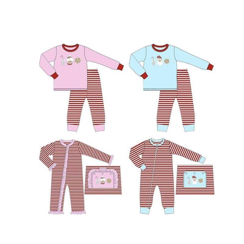 2023 Children Outfit Santa Set Baby Girl Outfit Long Sleeve Cotton wholesale Christmas onesies Girls Baby Clothes