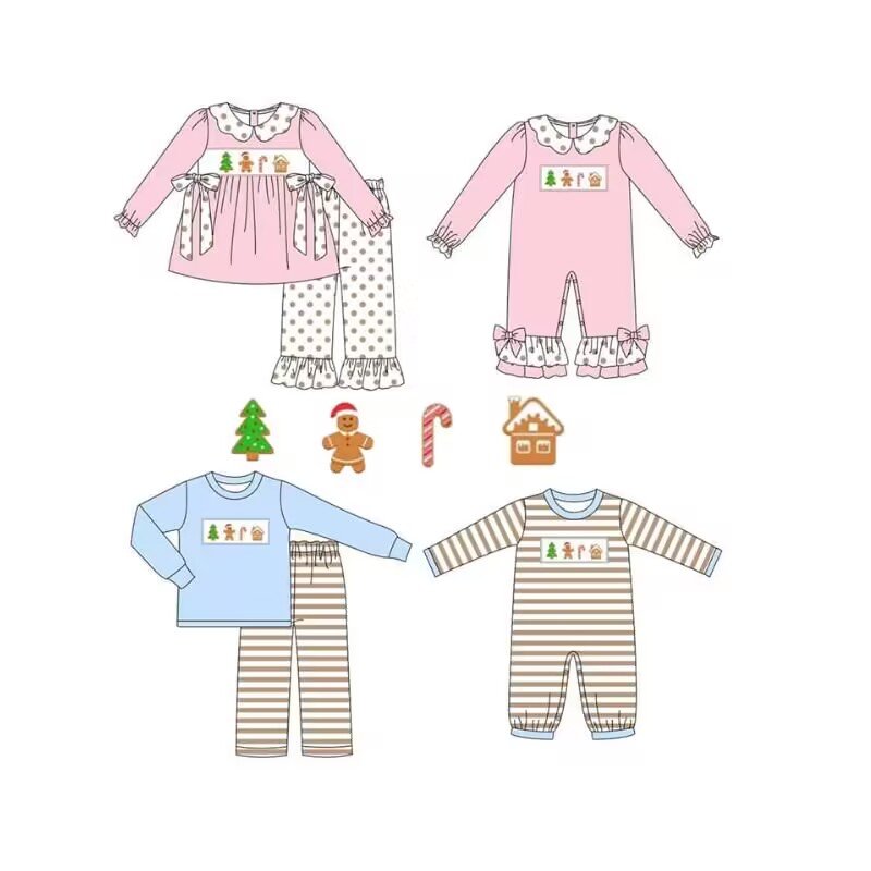 2023 Children Outfit Santa Set Baby Girl Outfit Long Sleeve Cotton wholesale Christmas onesies Girls Baby Clothes