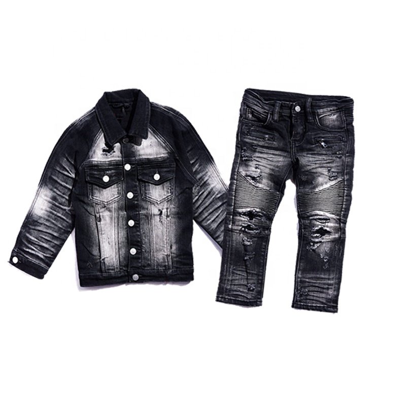 ZhuoYang Garment 2021 Fashion Autumn Kids Denim Clothing Suits Child Outfits Baby Boys Clothes Sets