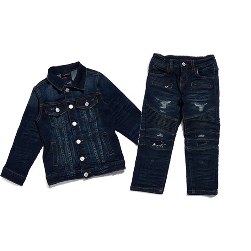 ZhuoYang Garment 2021 Fashion Autumn Kids Denim Clothing Suits Child Outfits Baby Boys Clothes Sets