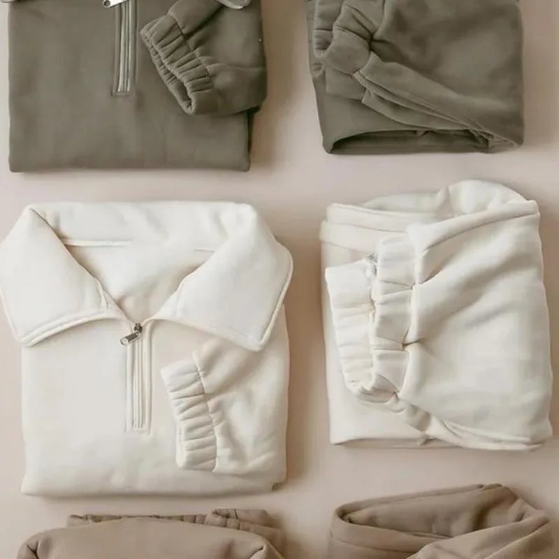 Winter Children Clothing Sets Thicken Sport Suits for Kids Plus Velvet Boys Girls Tracksuits Baby Outfits Toddler Pullover Pants