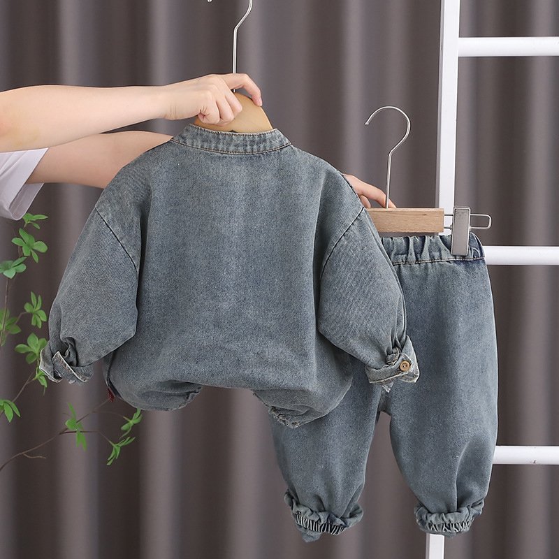 New Arrival Fashion Children Spring Autumn 2pcs Denim Suits Casual Baby Boys Clothing Sets