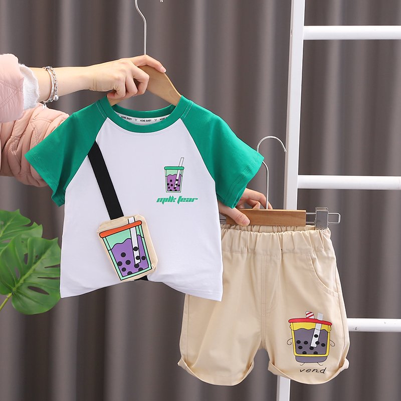 2024 New Summer Baby Clothes for 3 Years Kids ODM Supply Cheap Character Outfit Shorts and boys Cotton athletic shorts Sets